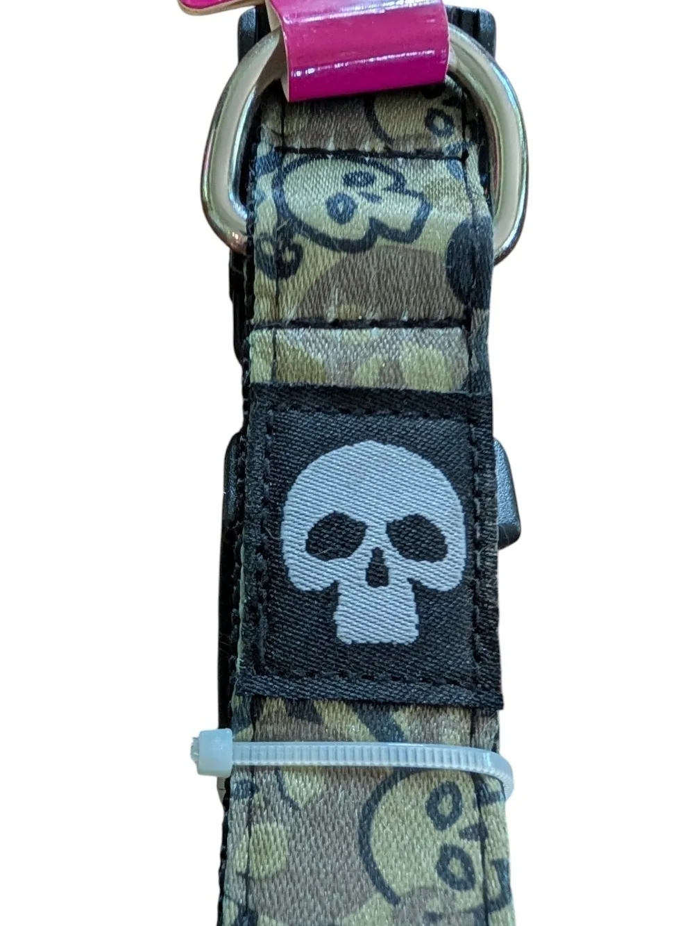 Adjustable Dog Collar and Leash Set with Skull Print